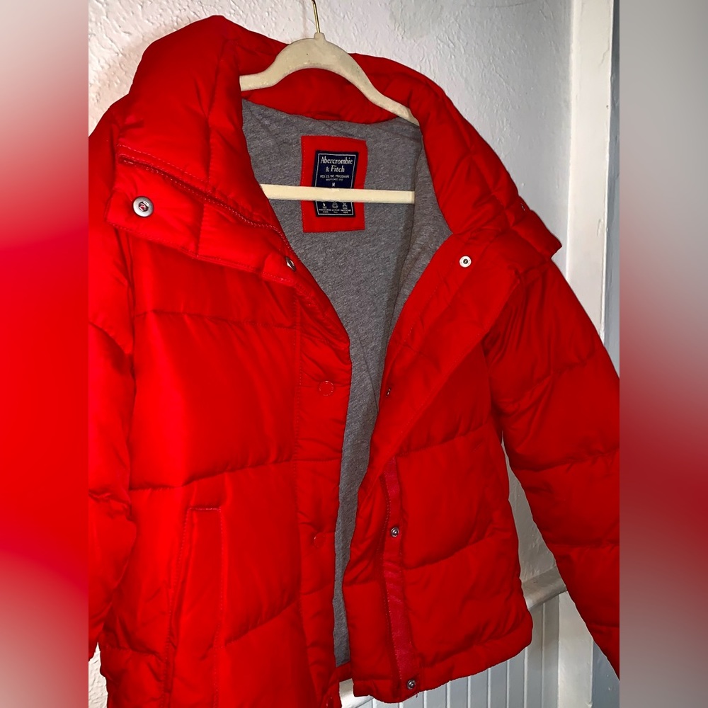 ABERCROMBIE & FITCH red puffer jacket